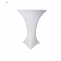 Spandex Cocktail Table Cover Round - White